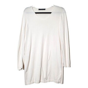Peruvian Connection Womens Small Sweater Tunic Pima Cotton Cream Lightweight